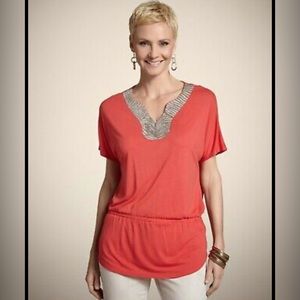 NWT Chico’s Safari Chic top in orange size 2X